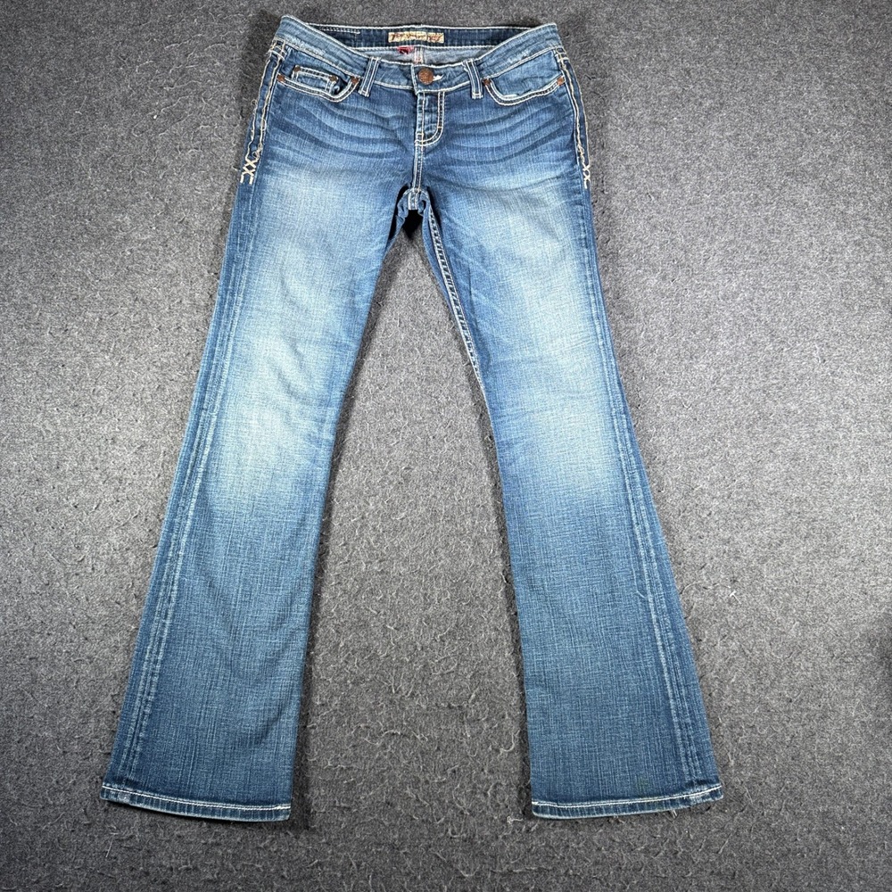 BKE Sabrina Mid Rise Bootcut Jeans Medium Wash Distressed 27x31.5 BK13141R